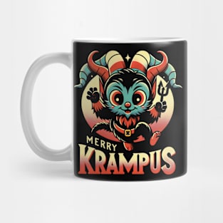 Cute Merry Krampus - Christmas Holiday - 30’s retro cartoon Mug